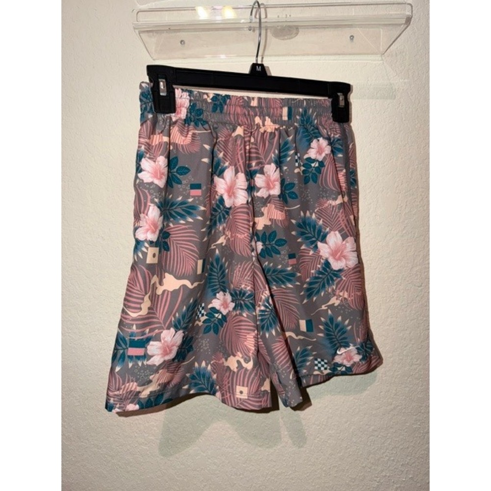 Nike Boys Dri-FIT Tropical Floral Shorts Grey Pink Size Large L Hibiscus Palm